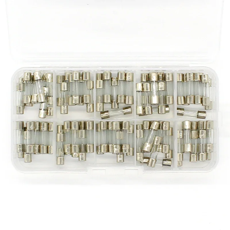 5x20mm Quick Blow Glass Tube Fuse Assorted Kits Fast-blow Glass Fuses 100Pcs Set glass tube fuse kit glass tube fuses glass fuses tube fuses fast acting fuse