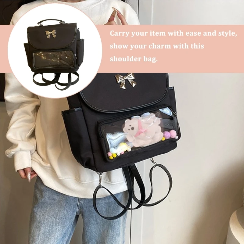 Women Bows Backpack Girls Ita Backpack Student School Backpack Lovely Travel Backpack Casual Rucksack for Daily