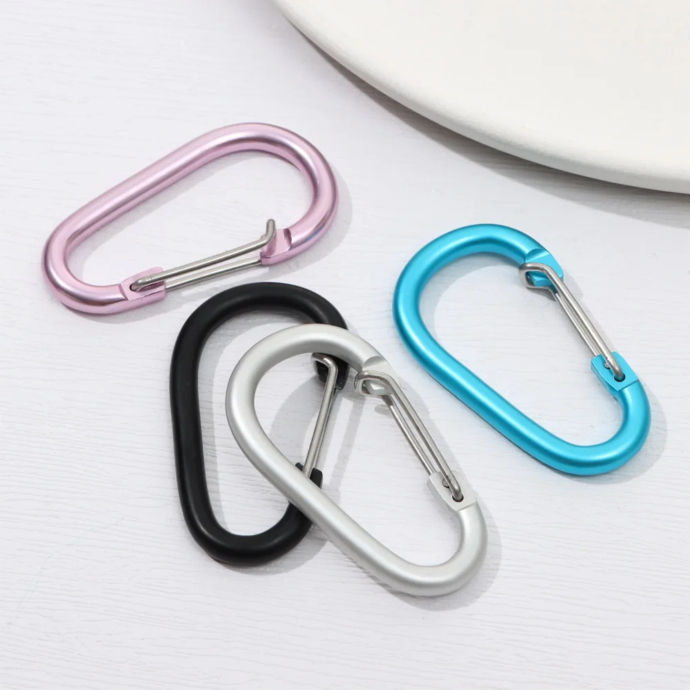 Mini Carabiner Keychain 1Pcs Alluminum Alloy D-ring Buckle Spring Snap Clip Hooks Keychain Carabiner Keys Camping Tools climbing carabiner