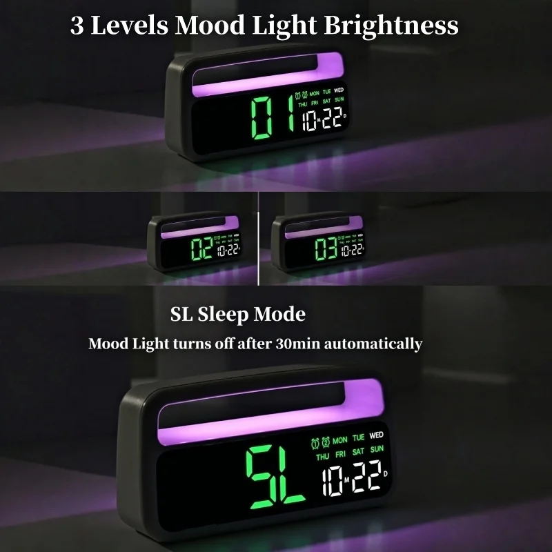 Color Changing LED Alarm Clock 5