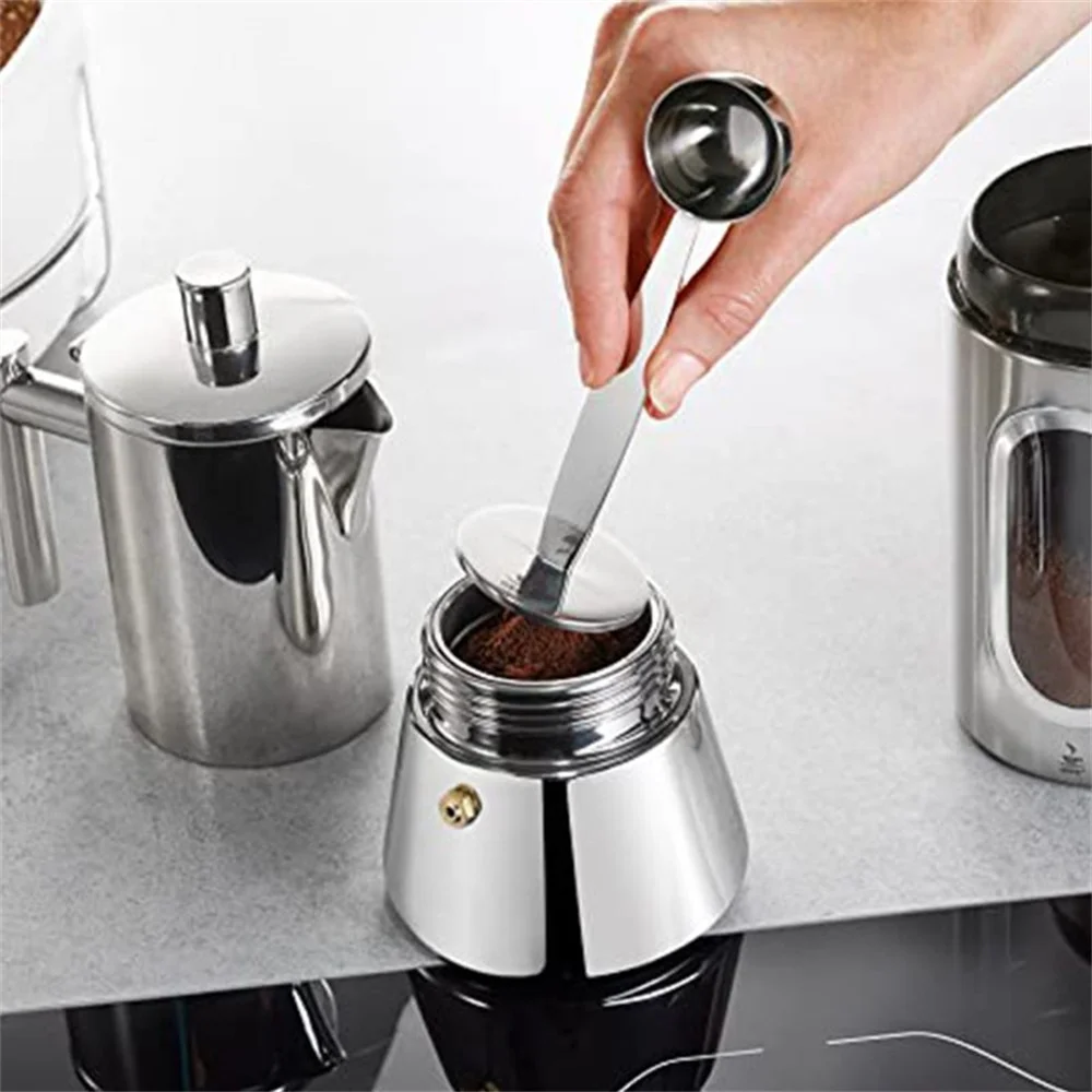 

Coffee Scoop Portable Stainless Steel Stand 2 In 1 Coffee Powder Measuring Scoops Tamper Spoon Tools