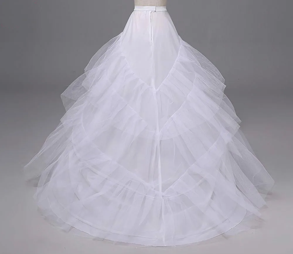 Petticoat Underskirt Crinoline 3 Hoops For Tail Wedding Party Dresses For Saiote De Noiva