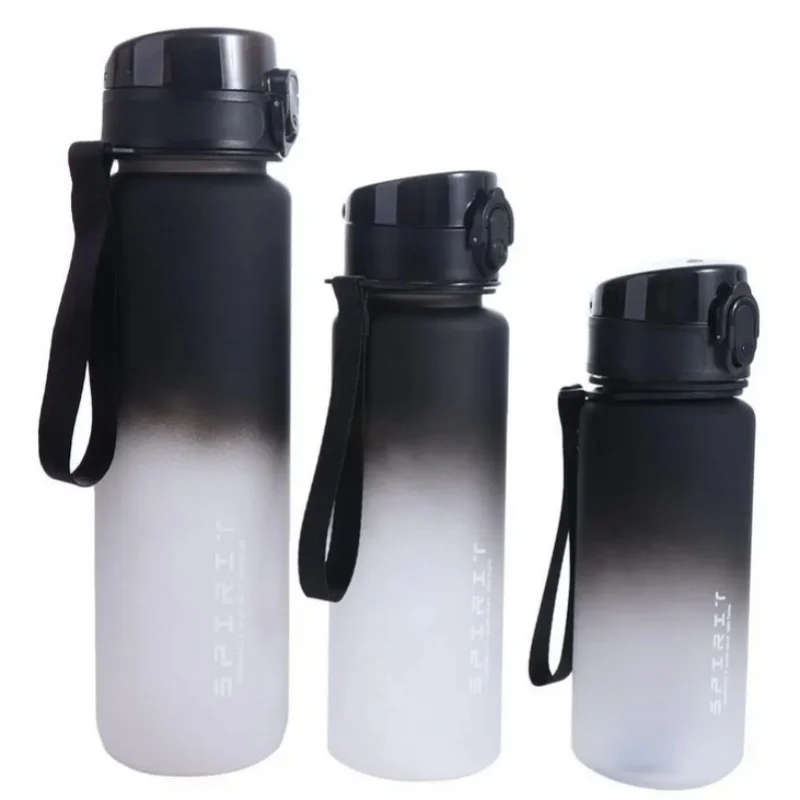 Colorful Leak-Proof Sports Water Bottle with Filter and Portable Strap