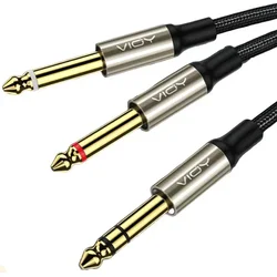 Premium 6.35mm Stereo Y Splitter Audio Cable - 3m (6.35 TRS to 2TS)