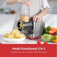 LMETJMA 250W 5 en 1 trancheuse de légumes électrique broyeur automatique salade tireur Machine fromage râpe carotte chou Cutter JT253 3