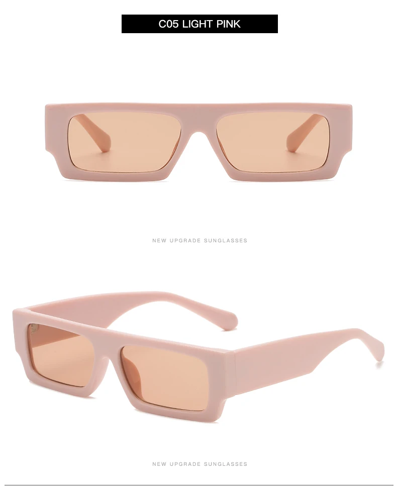 Fashion Square Sonnenbrille Männer Frauen Schmale Rahmen Shades Rechteck Vintage Gelb Schwarz Sonnenbrille Radfahren Steampunk Brillen – Detail 8