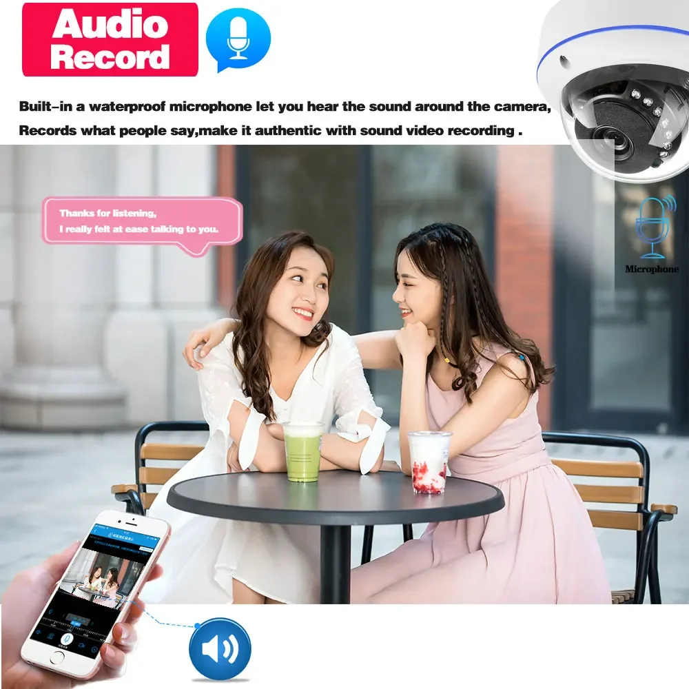 Xmeye 8MP 8CH/4CH POE NVR 키트 POE 보안 카메라 시스템 오디오 녹음 야외 돔 방수 비디오 감시 키트 P2P