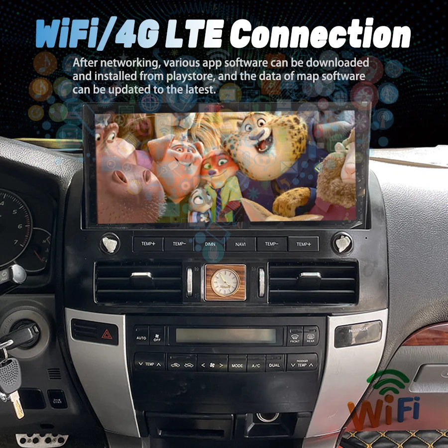 Radio con GPS para coche, reproductor Multimedia estéreo con Android, Carplay, BT, para Lexus GX470 DSP, Toyota Land Cruiser Prado 120, 2002 - 2009 2