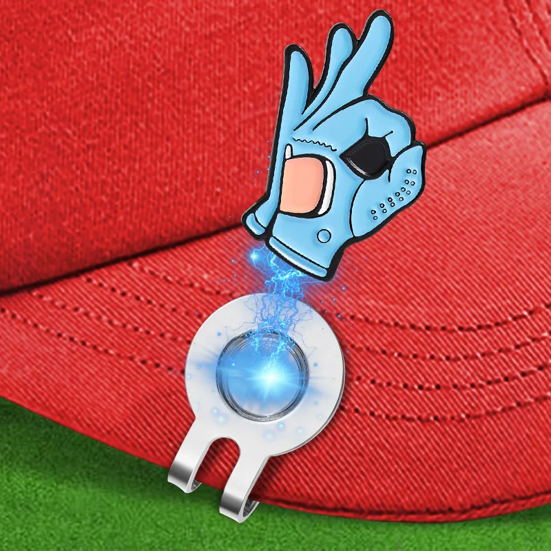 “OK” Sign Golf Ball Marker with Magnetic Hat Clip – Cartoon Flag Pattern Golf Accessory Gift 3