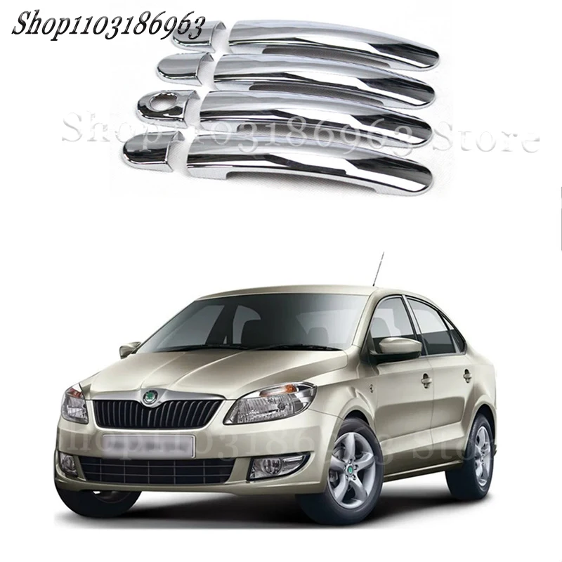 

Глянцевая черная накладка на дверную ручку, наклейка, отделка для SKODA Rapid 2011-2016, автомобильная наклейка, аксессуары для стайлинга автомобиля, чехол
