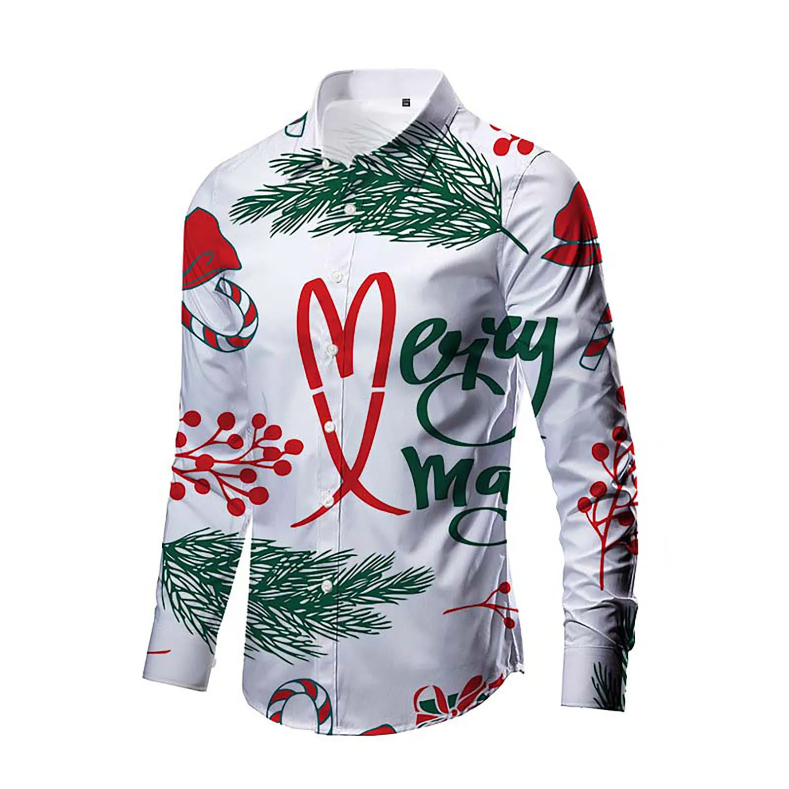 

Men's Long Sleeve Dress Shirt Autumn Casual 3D Christmas Printing Hawaii Shirt Long Sleeve Shirts Party Beach Korean Fashion