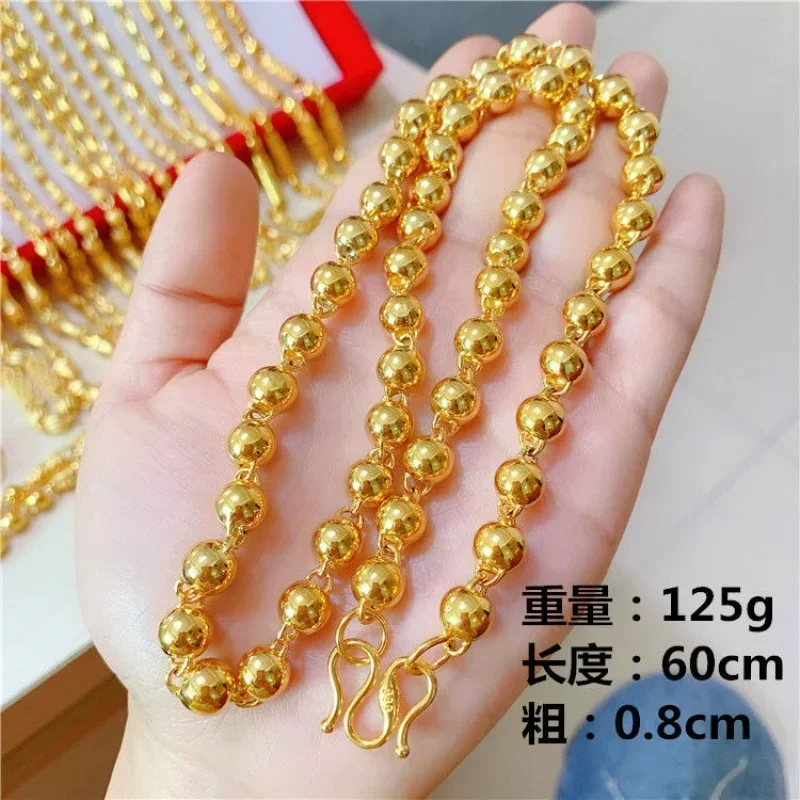 Gold Shop 남성용 진짜 금 목걸이, 24 K 동일 999, 인터넷 유명인, 크고 두꺼운 골드 체인, 운송 목걸이