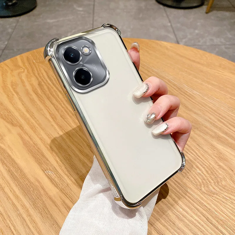 Transparent Colorful Soft Corner Airbag Anti-Drop Lens Film Phone Case Cover