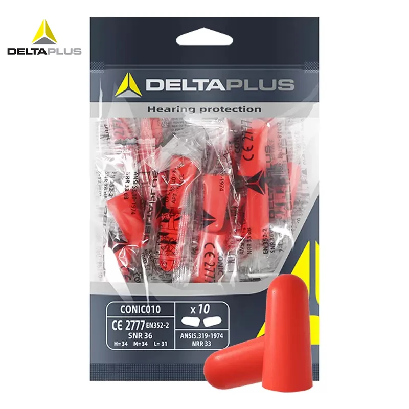 Deltaplus 103120 Straight Plug type Noise Earplugs Foamed PU Bullet type reusable Noise ear protector study sleep Ear protector