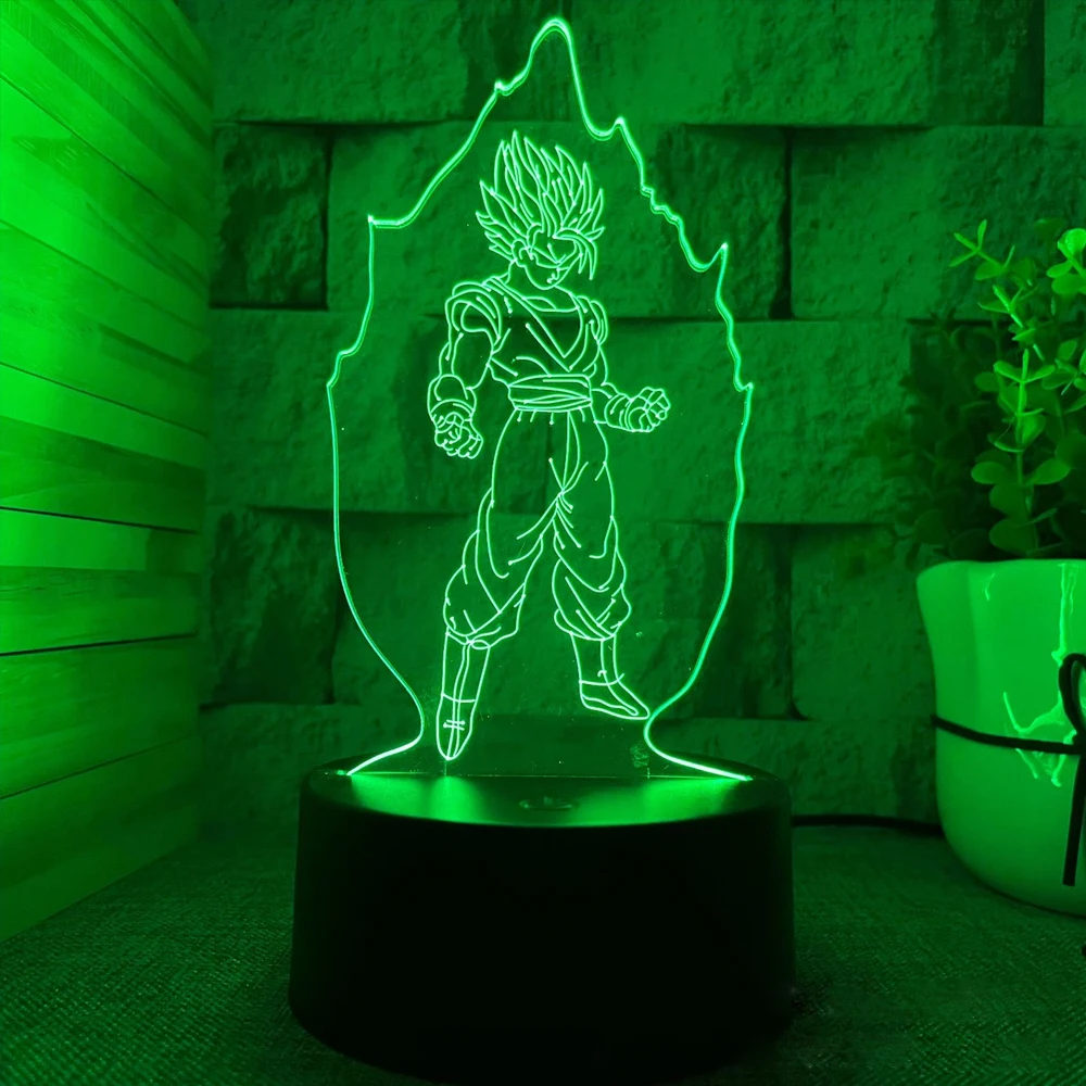 Anime Goku Vegeta Dragon Ball Z Super Saiyan 7/16 color remote control 3D Lamp LED Night Light Goku Jiren Broly Table Lamp Gift 4