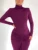 High Neck Long Sleeve Elastic Tight Dress For Women Folds Bodycon Wrap Hip Midi Dress Female Party Club Evening Dress