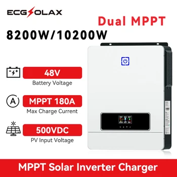 Ecgsolax อินเวอร์เตอร์พลังงานแสงอาทิตย์ไฮบริด10200W อินเวอร์เตอร์48V 230VAC อินเวอร์เตอร์เพียวไซน์เวฟ MPPT 180A เครื่องควบคุมการชาร์จ PV 500VDC สูงสุด 1