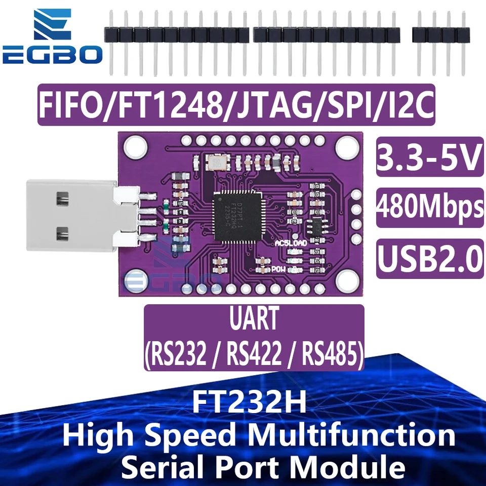 1PCS FT232H High-Speed Multifunction USB to JTAG UART/ FIFO SPI/ I2C Module K9 e