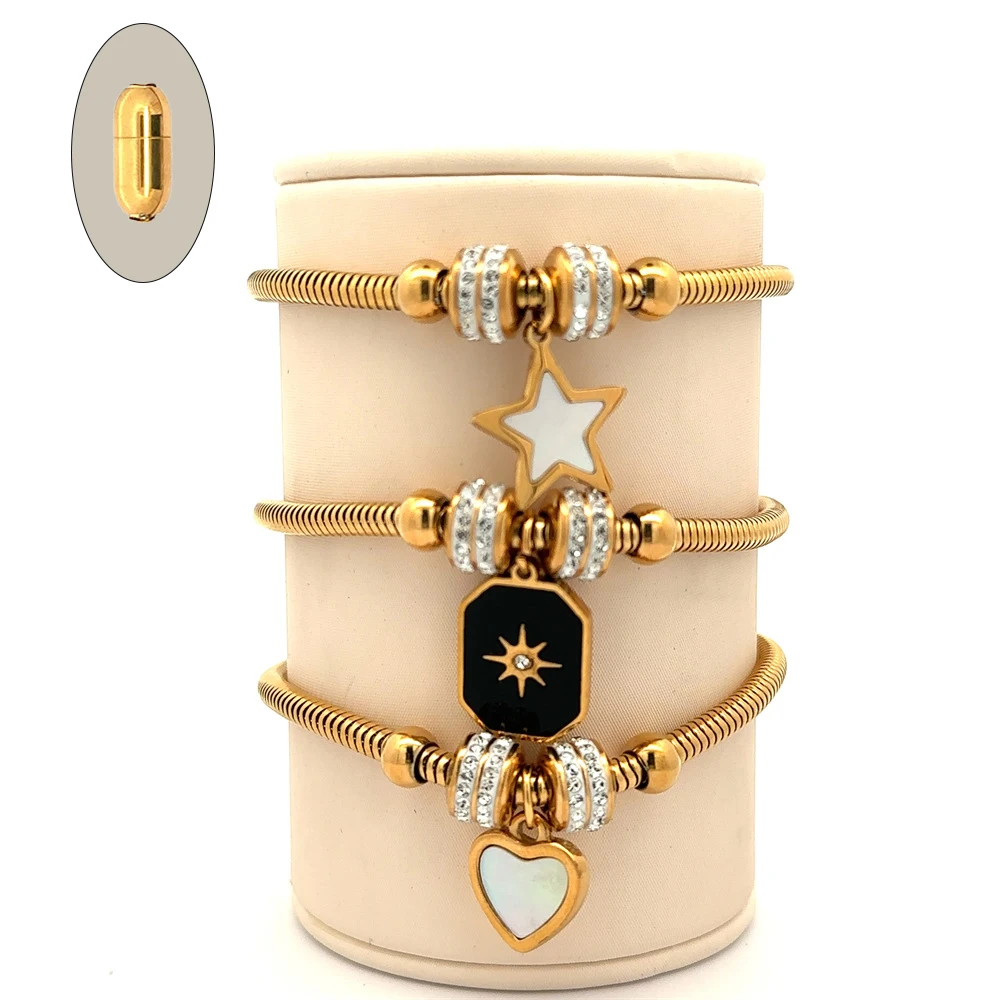 Magnet Buckle Simplicity Bracelets Set Stainless Steel Bracelet For Women Summer Fashion Jewelry Accessory