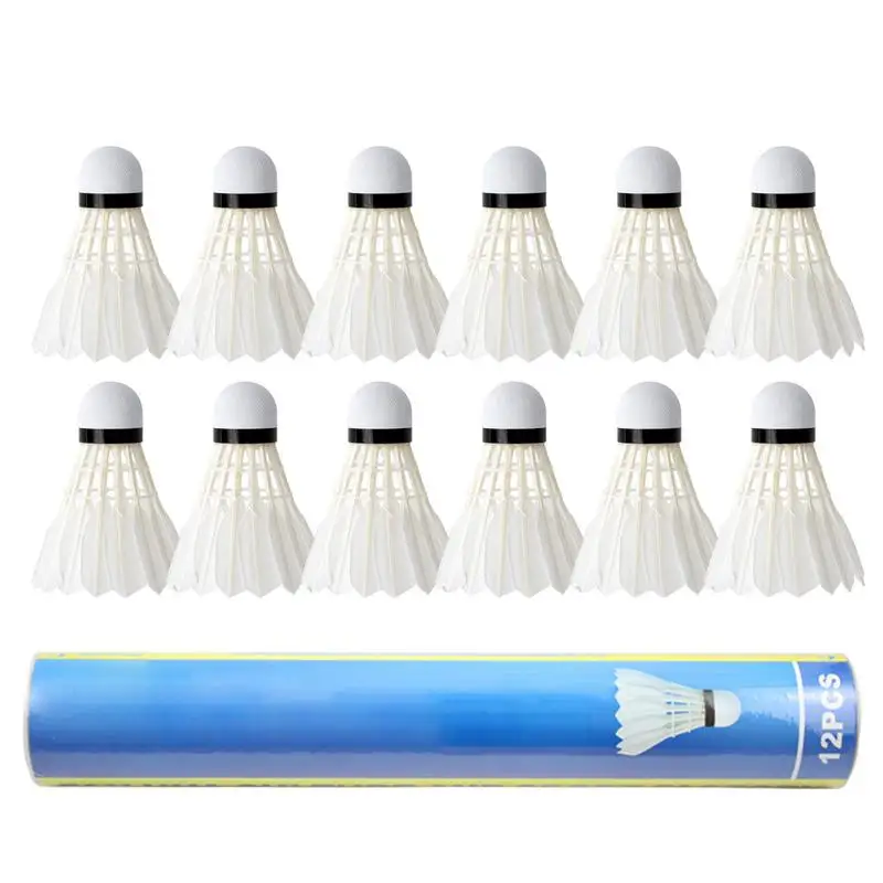 Badminton Shuttlecock Badminton Ball Badminton Trainer Feather Shuttlecock 12PCS For Hitting Practice Speed