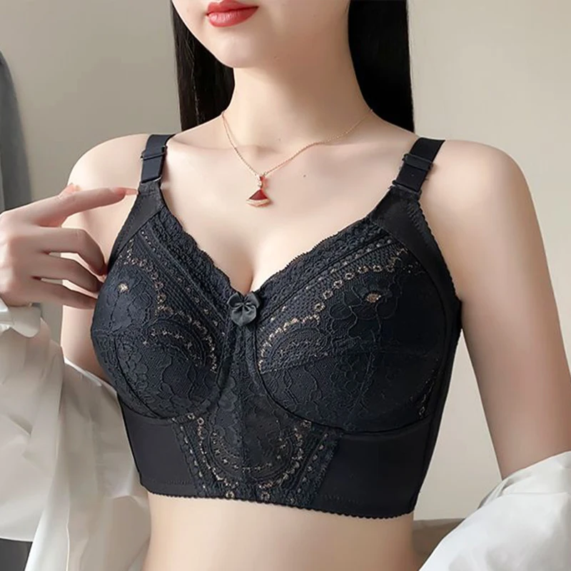 Wilreless Minimizer Bra for Women Full Coverage Underwear Female Thin Lace Floral Lingerie 34 36 38 40 42 C D E F Markdown Sale
