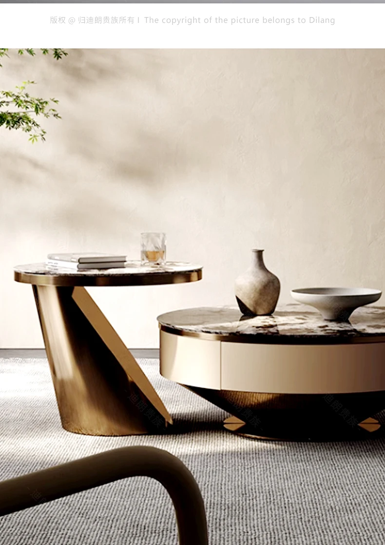 Aesthetic Storage Coffee Table Antique Decoration Living Room Lounge Side Table Light Luxury Salon Clear Mesas Bajas Furniture
