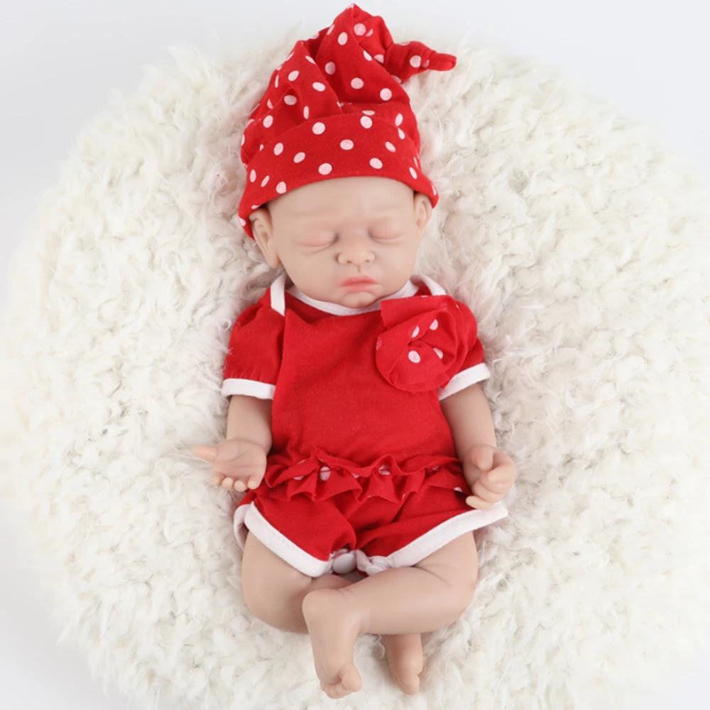 IVITA 12" Full Body Silicone Reborn Baby Doll Realistic Silicone Girl Preemie Lifelike Doll for Anti-Stress Children Toys Dolls 6