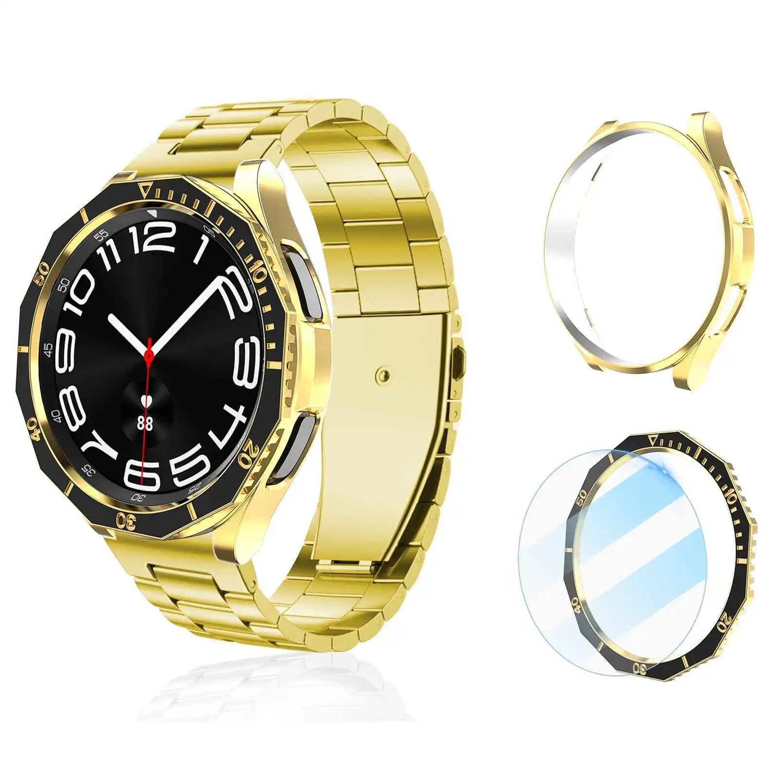 Premium Protective Metal Frame & Glass Case for Samsung Galaxy Watch 6 Classic - 43mm & 47mm