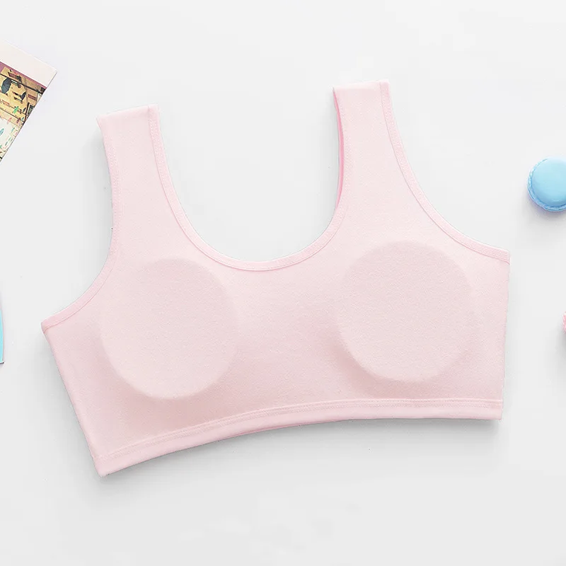 Children's Breast Care Girls Bras Age 8-16 Years Cotton Students Teens Girls Sponge Cup Teenage Girl Underwear Kids Vest training bra