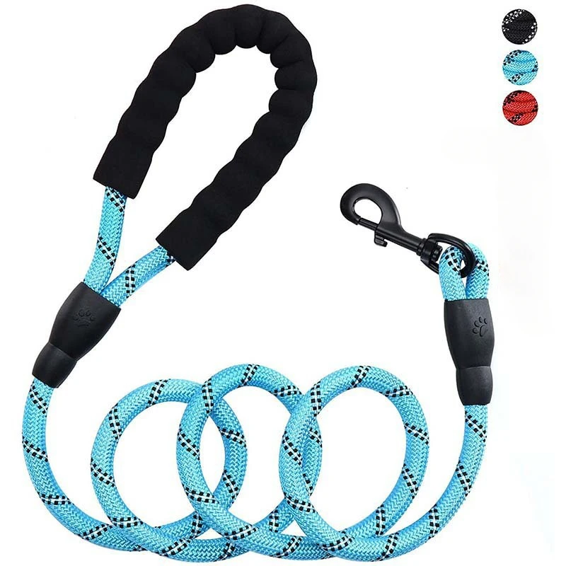 Dog Leash Pet Reflective Nylon Round Explosionproof Punch Walking Without Strangulation