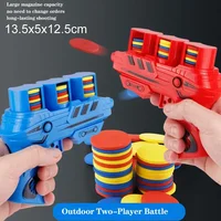 Children Fun Toys Flying Saucer Guns Ejection Flying Disc 100 EVA Soft Bullets Toy Gun Kids Outdoor Games Interactive Sport Toys 1