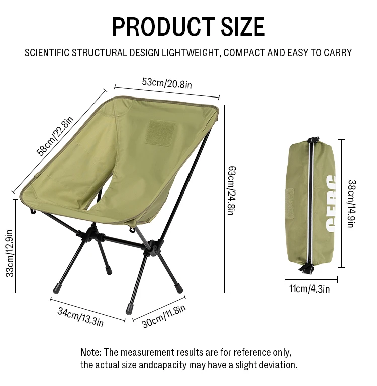 Description Picture 3 of itemGERC Outdoor Camping Lightweight Cycling Folding Chair Adult Child Seat Portable Storage Moon Tactical Chair