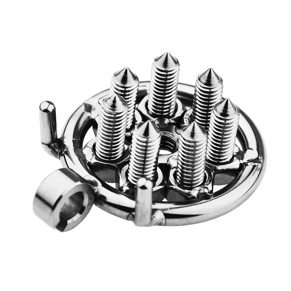 CB Electric Shock Stianless Steel Cock Cage Spike Removable Nails Erotic Urethral Lock Penis Stimulate SM Chastity Lock Sex Toy penis chastity cage chastity lock sex toy chastity cage accessory