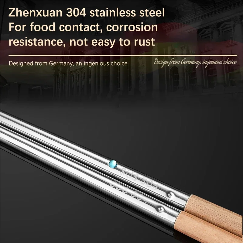 Stainless steel chopsticks long cook noodles deep fried hot pot Chinese reusable metal tableware