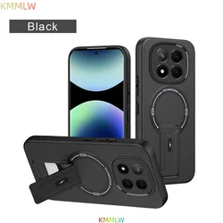 Matte Armor Kickstand Holder Case with Back Cover - Redmi Note 14 Pro 4G (Global) (Black)
