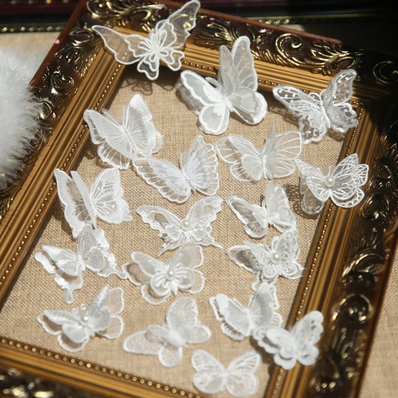 Toppa Patch In Tessuto Abbigliamento Ricamata Fantasia Farfalla 13cm