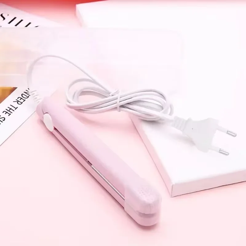 Hair Straightener Mini Clipboard Small Power Plug Curling Girls Air Bangs Portable