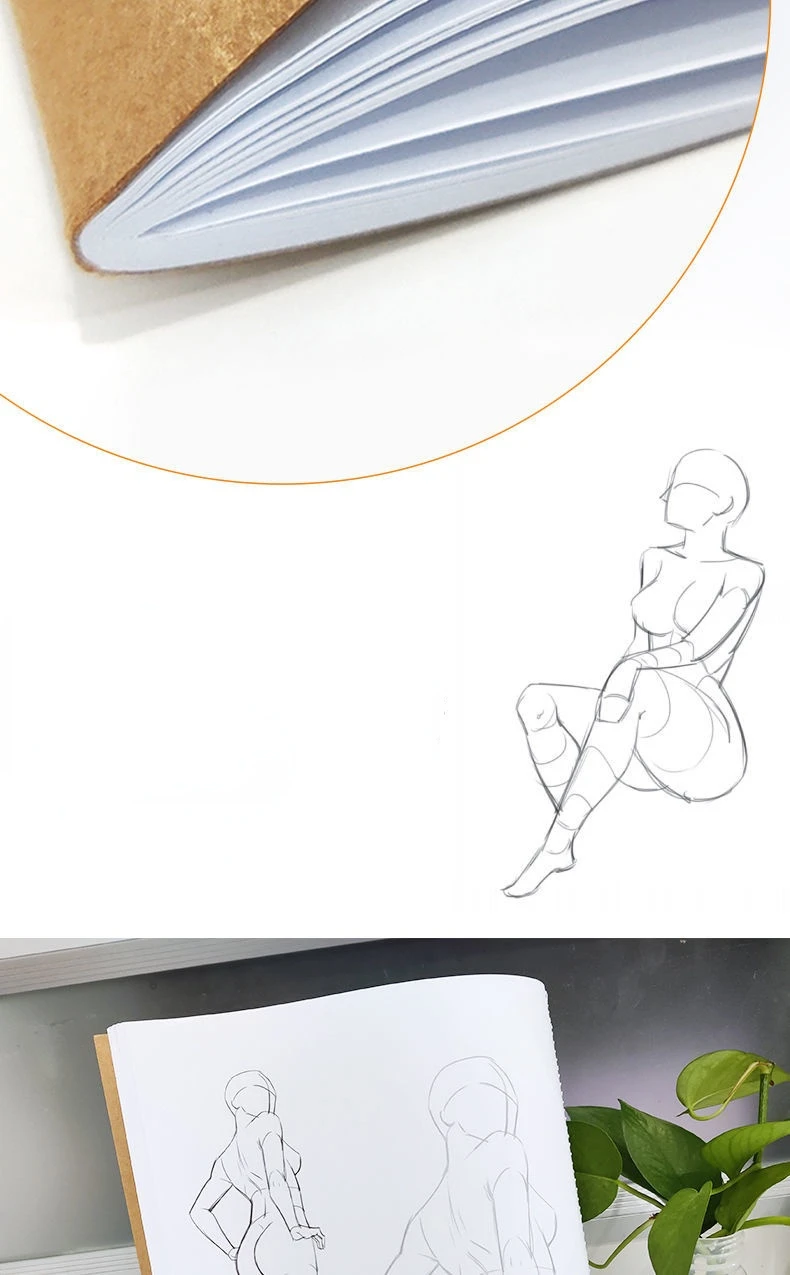 Menschlichen Körper Struktur Dynamische Skizzieren Linie Entwurf Kopie Zeichnung Papier Kopie Farbe Anime Charakter Skizzieren Malerei Tutorial Buch – Detail 21