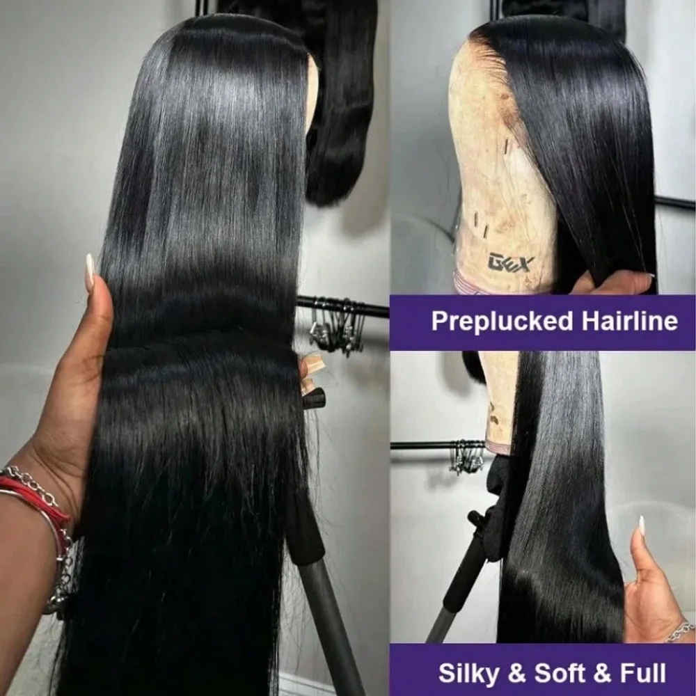 40 30 Inch Straight Human Hair Wigs 13x4 13X6 HD Lace Frontal Human Hair WIgs Glueless Bone Straight Lace Front Wigs for Women