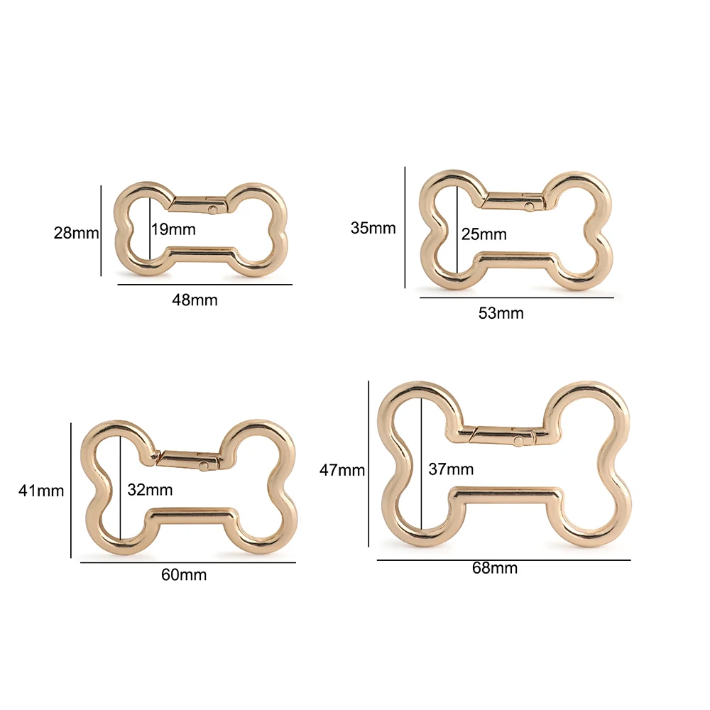 10/30/100PCS Bone Shape Open Metal Buckles Carabiner Clip Keyring Buckle For Key Chain Backpack Handbag Purse Strap Accessories