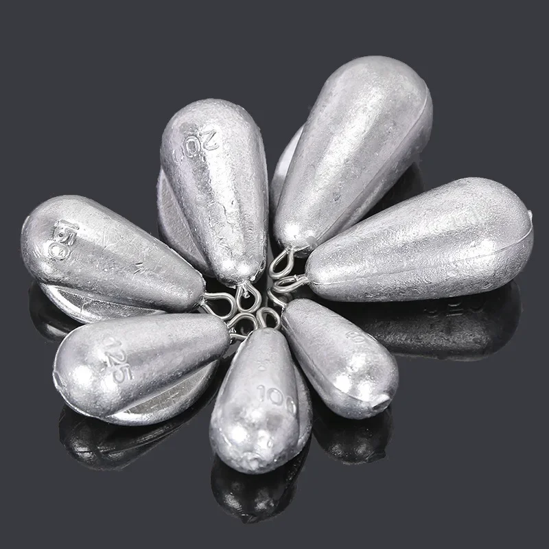 Lot De 10 Plombs De Pêche En Fer Pour Pêche En Forme De Goutte - 80 G X 2 X 100 G X 2 X 120 G X 2 150 G X 2 200 G X 2