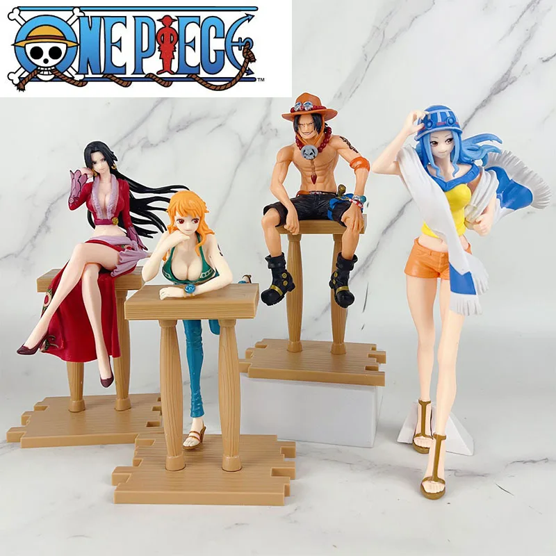 

One Piece New Pattern Sitting Posture Female Emperor Boa Hancock Garage Kit Stance Vivi Nami Model Decoration Birthday Present