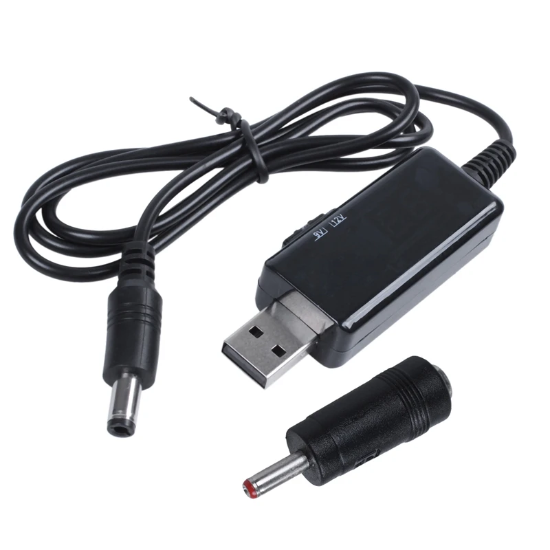 USB Boost Cable 5V Step Up to 9V 12V Adjustable Voltage Converter 1A Step-up Volt Transformer DC Power Regulator with Switch a