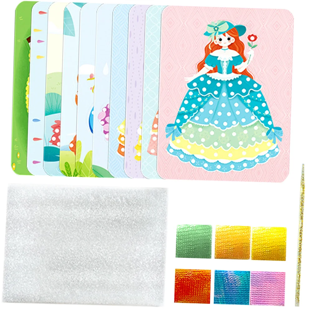 

DIY Drawing Handmade Stitchwork Sewing Embroidery Kit Kids Puncture Painting Unfinished Cross