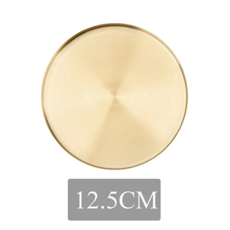 Kitchen Stainless Steel Storage Tray Decorative Trays Organizer Jewelry Display Plate Round Shape Gold Tray Kitchen Storage storage tray kitchen tray jewelry storage tray