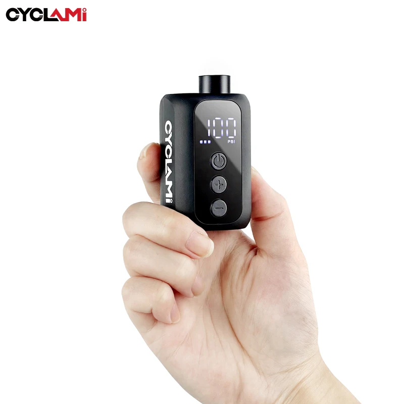 CYCLAMI 100 PSI Mini Electric Pump Portable Pocket Bike Tire Inflator With Screen