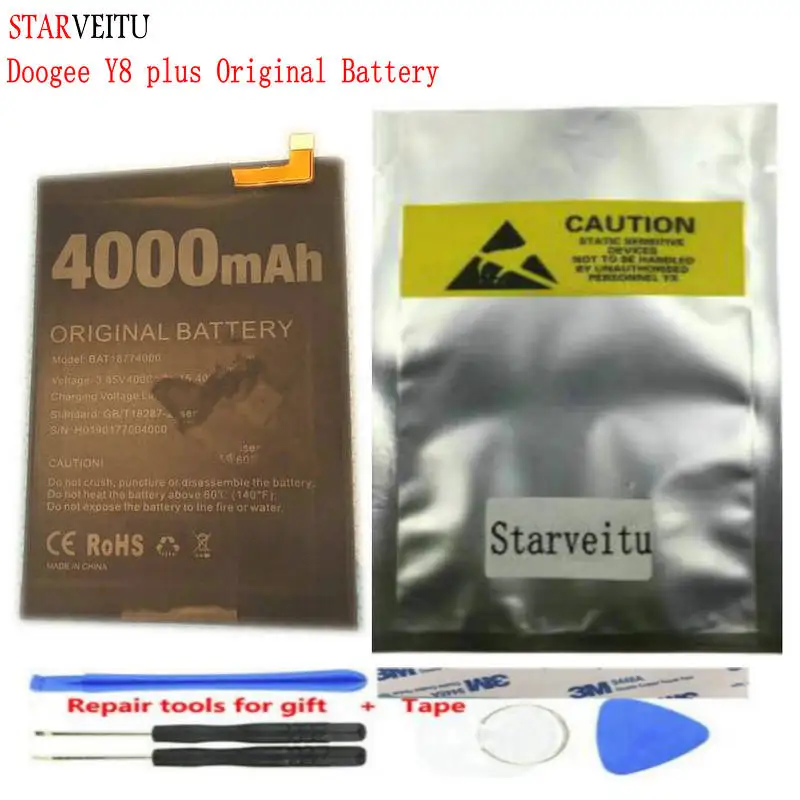 

Battery for Doogee Y8 Plus 4000mAh Li-Ion Rechargeable Original Batteries Mobile Phone Accessories