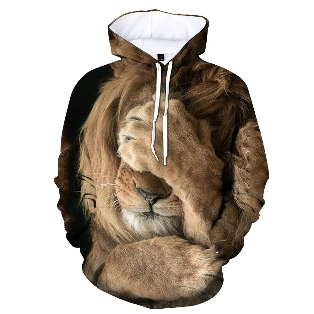 

Толстовка мужская с 3D-принтом льва, Свитшот в стиле унисекс, худи, цифровой креативный Модный пуловер для подростков, весна-осень