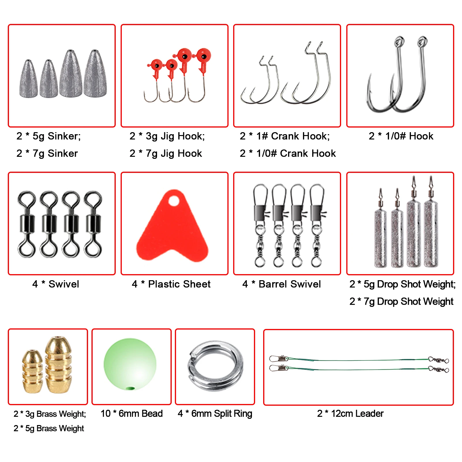 Trout Fishing Kit with Lures Hooks Sinkers and Tackles, 68 Pieces 