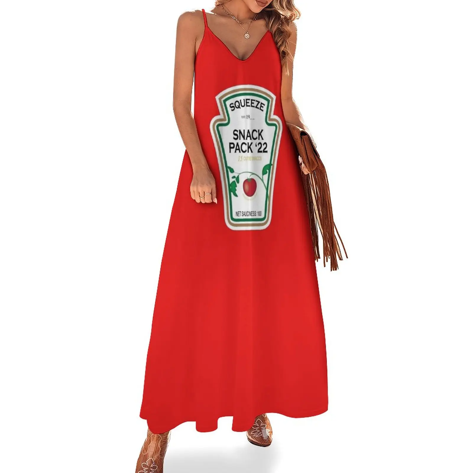 

SNACK PACK '22 Ketchup - contact FancyHatPenguin on FB to get your own! Sleeveless Dress birthday dress for women